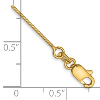 14K .6mm Yellow Gold Octagonal Snake Bracelet with Lobster Clasp - 7in view 2