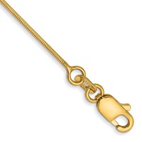 14K .6mm Yellow Gold Octagonal Snake Bracelet with Lobster Clasp - 7in view 1
