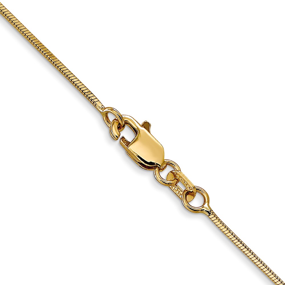14K 24 inch .8mm Octagonal Snake with Lobster Clasp Chain (OSA100-24)