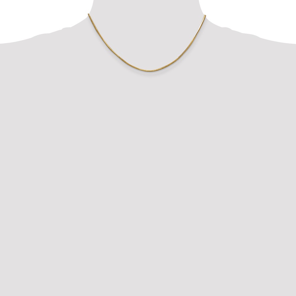 14K 16 inch .8mm Octagonal Snake with Lobster Clasp Chain (OSA100-16)