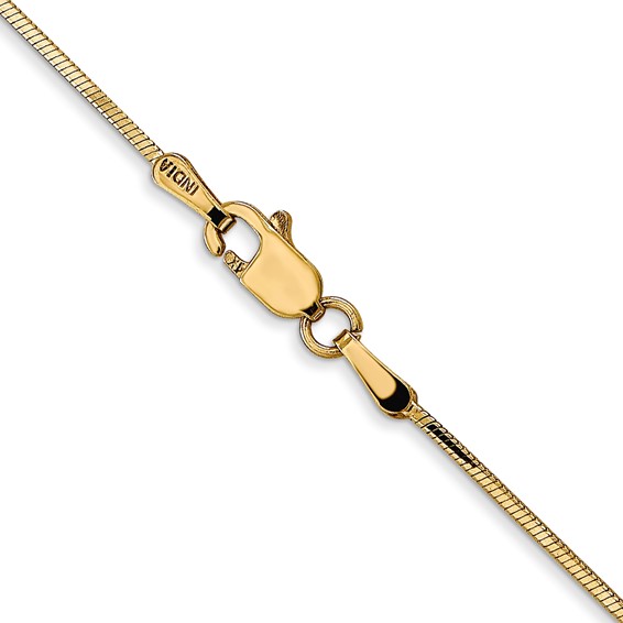 14K .9mm Octagonal Snake with Lobster Clasp Chain (per inch)
