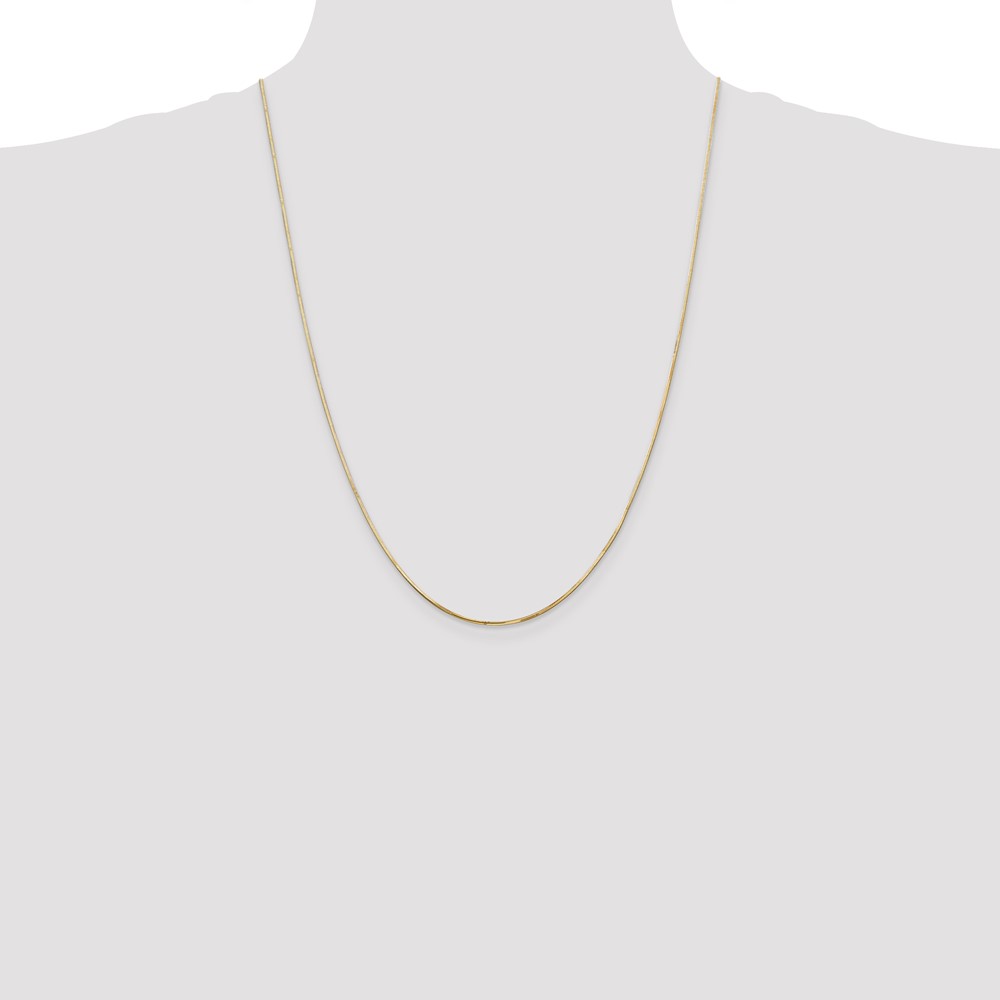 14K 24 inch .9mm Octagonal Snake with Lobster Clasp Chain (OSA120-24)