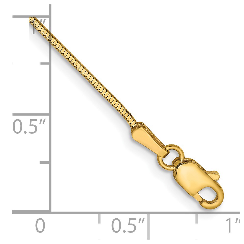 14K 7 inch .9mm Octagonal Snake with Lobster Clasp Bracelet (OSA120-7)