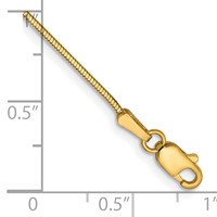 14K .9mm Yellow Gold Octagonal Snake Bracelet with Lobster Clasp - 7in view 2
