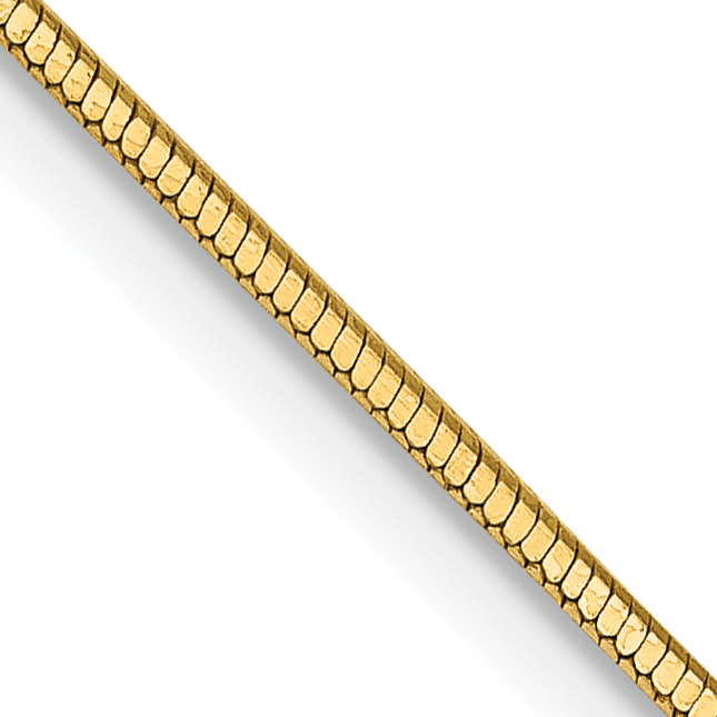 14K 18 inch .9mm Octagonal Snake with Lobster Clasp Chain (OSA120-18)
