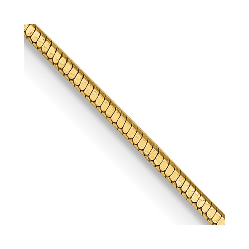 14K 20 inch .9mm Octagonal Snake with Lobster Clasp Chain