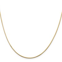14K 1mm Yellow Gold Octagonal Snake Chain with Lobster Clasp, 16" view 2