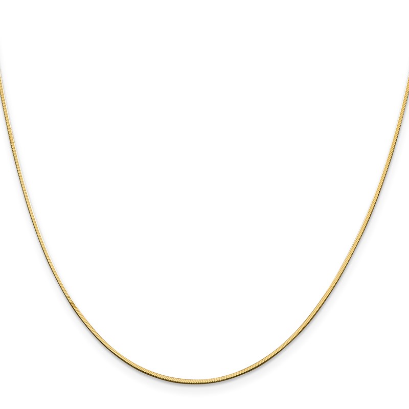 14K 18 inch 1mm Octagonal Snake with Lobster Clasp Chain