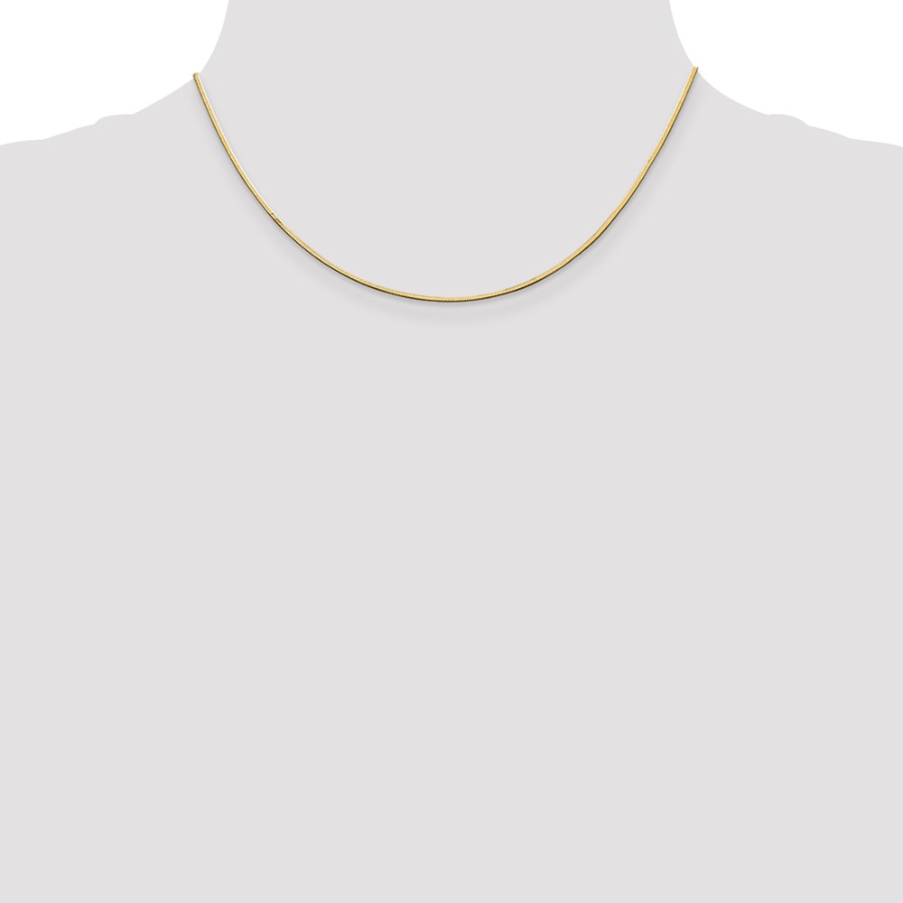 14K 16 inch 1mm Octagonal Snake with Lobster Clasp Chain (OSA150-16)