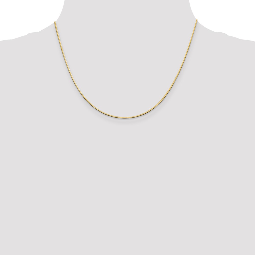 14K 18 inch 1mm Octagonal Snake with Lobster Clasp Chain (OSA150-18)
