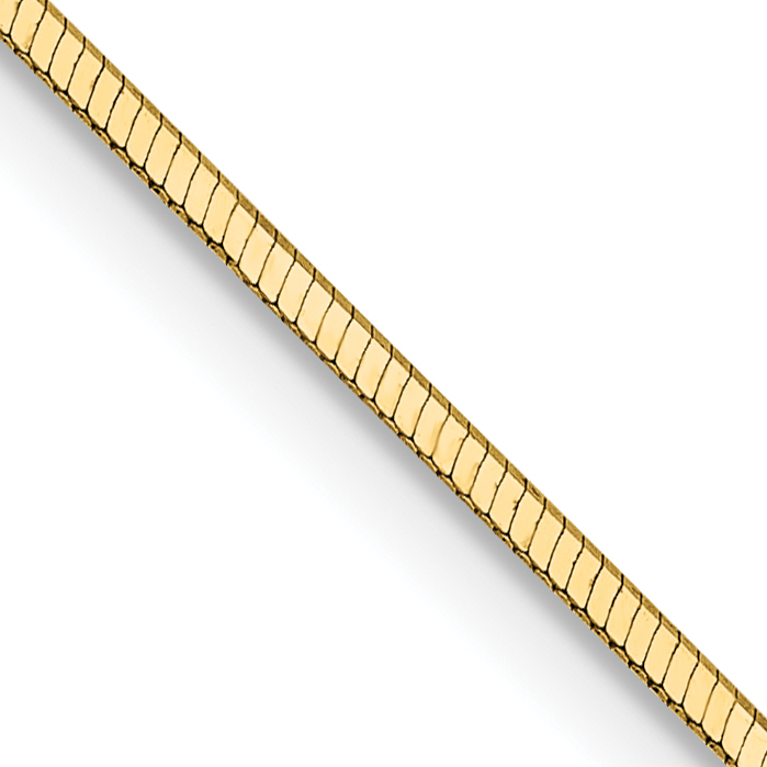 14K 18 inch 1mm Octagonal Snake with Lobster Clasp Chain (OSA150-18)