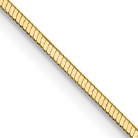 14K 1mm Yellow Gold Octagonal Snake Chain with Lobster Clasp, 16" view 1