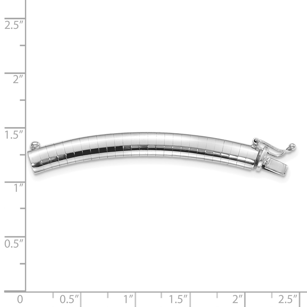 14k White Gold 6mm Standard Weight Domed Omega 2 inch Extender for Necklace (OWX6)