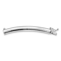 14K White Gold 6mm Standard Weight Domed Omega Extender for Necklace, 2" view 1