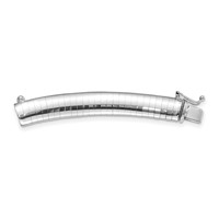 14K White Gold 8mm Standard Weight Domed Omega Extender for Necklace, 2" view 1