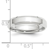 Platinum 5mm Polished Beveled Edge Wedding Band view 4