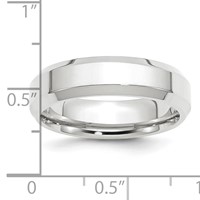Platinum 6mm Polished Beveled Edge Wedding Band view 2