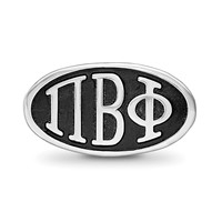 Sterling Silver LogoArt 15.25mm Pi Beta Phi Sorority Greek Letters Enameled Oval Bead view 3
