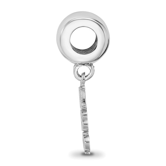 Sterling Silver Rh-plated LogoArt Pi Beta Phi Vertical Letters on Bead