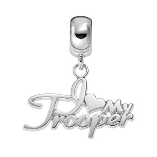 SS I LOVE MY TROOPER SCRIPT .6" x 1"EUROPEAN STYLE BEAD BAIL