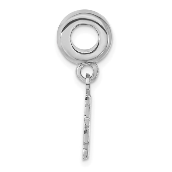 Sterling Silver Polished I Heart My Trooper Dangle Bead