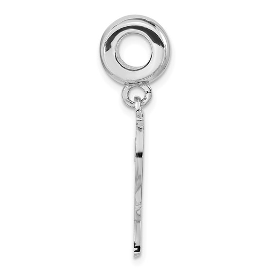 Sterling Silver Polished I Heart My Volunteer Dangle Bead