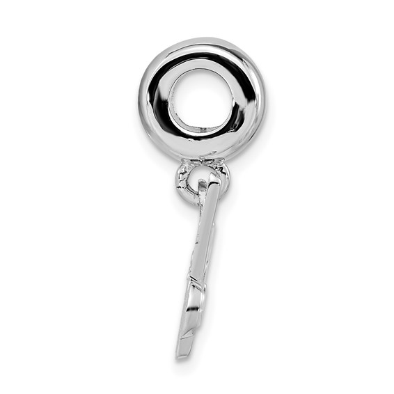 Sterling Silver Polished I Heart My Volunteer Dangle Bead