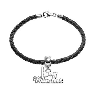 SS I HEART MY VOLUNTEER .5 x .85" BEAD BAIL AND BRACELET