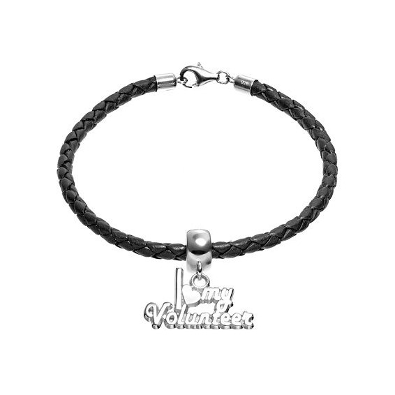 SS I HEART MY VOLUNTEER .5 x .85" BEAD BAIL AND BRACELET