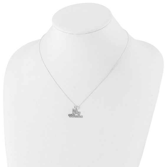 Sterling Silver Polished I Heart My Volunteer Necklace
