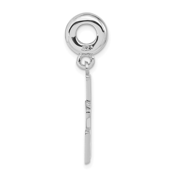 Sterling Silver Polished I Heart My EMT Dangle Bead