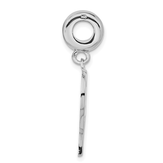 Sterling Silver Polished K9 Heart Dangle Bead