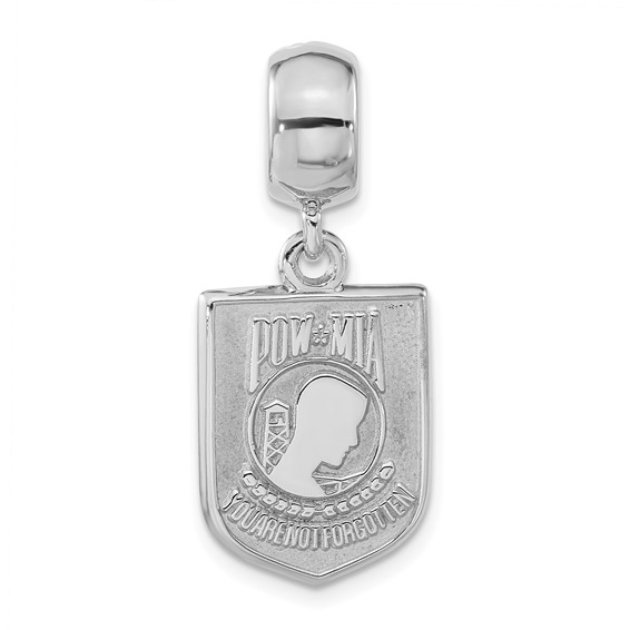 Sterling Silver Polished Pow Mia Dangle Bead