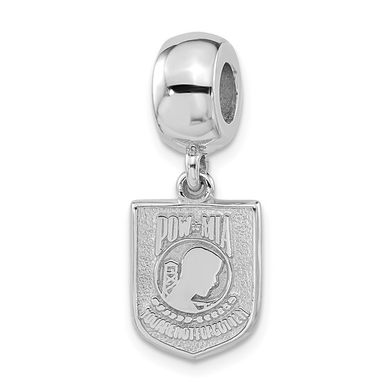 Sterling Silver Polished Pow Mia Dangle Bead