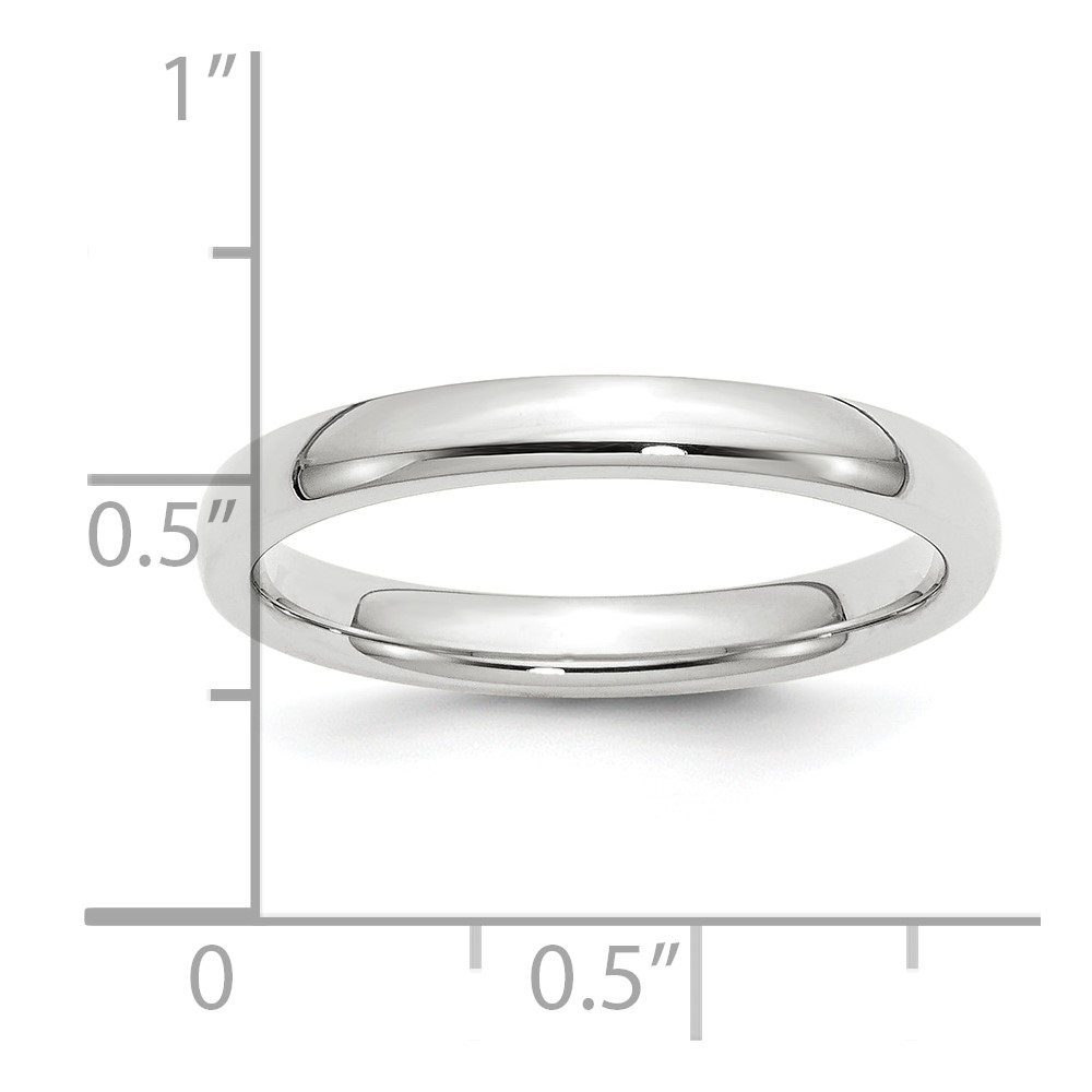 Platinum 3mm Comfort-Fit Wedding Band Size 11 (PCF030-11)