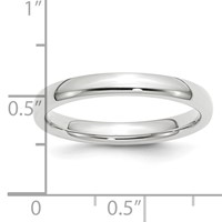 Platinum 3mm Comfort-Fit Wedding Band view 3