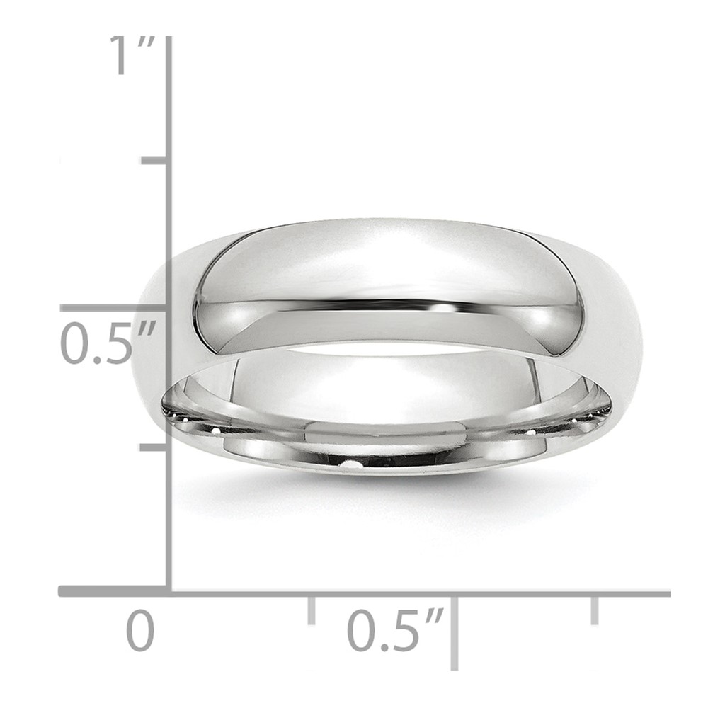 Platinum 6mm Comfort-Fit Wedding Band Size 5 (PCF060-5)