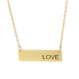 SS W/ GOLD OVERLAY LOVE PLATE NECKLACE -