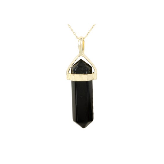 BLACK AGATE CRYSTAL NCK -