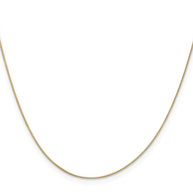 14K 24 inch .5mm Box with Spring Ring Clasp Chain