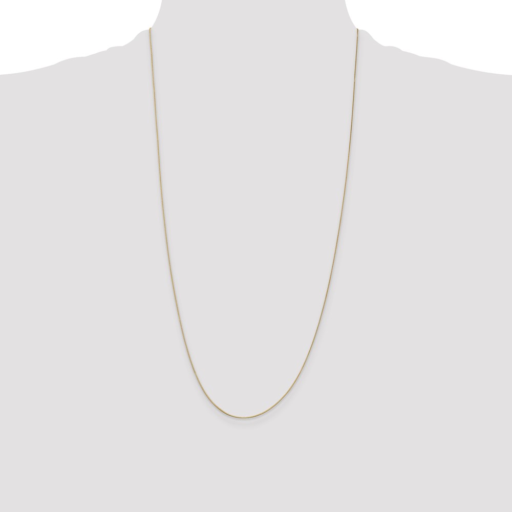 14K 28 inch .5mm Box with Spring Ring Clasp Chain (PEN1-28)
