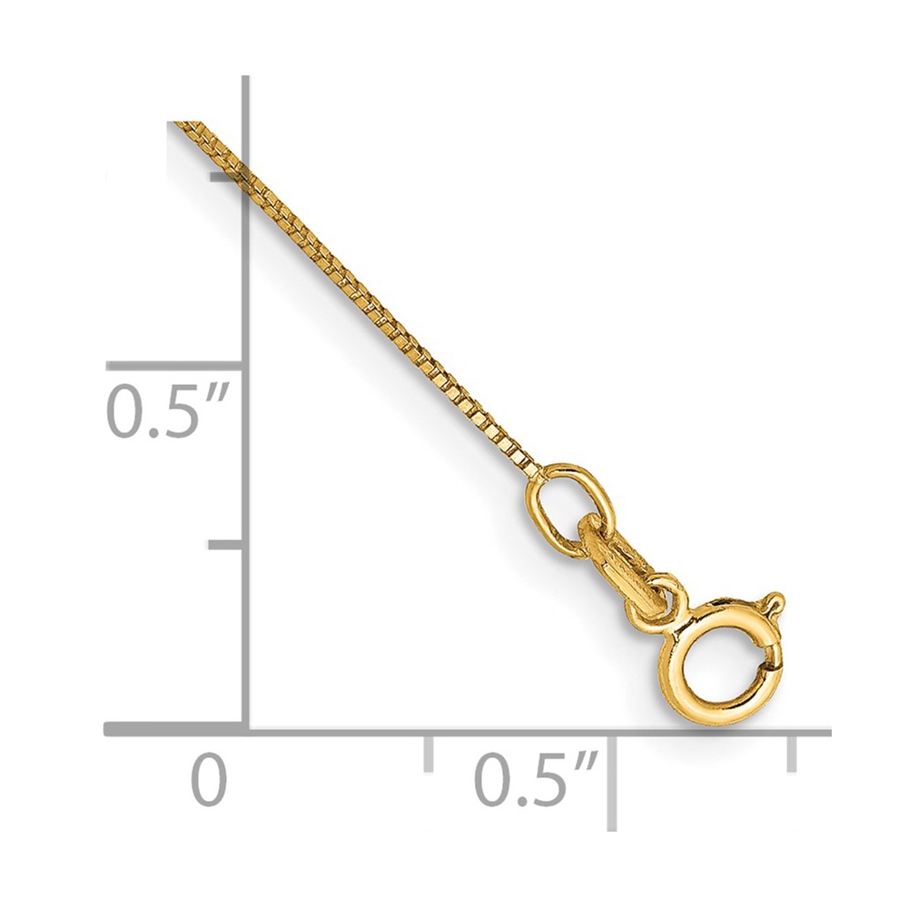 14K 10 inch .5mm Box with Spring Ring Clasp Anklet (PEN1-10)