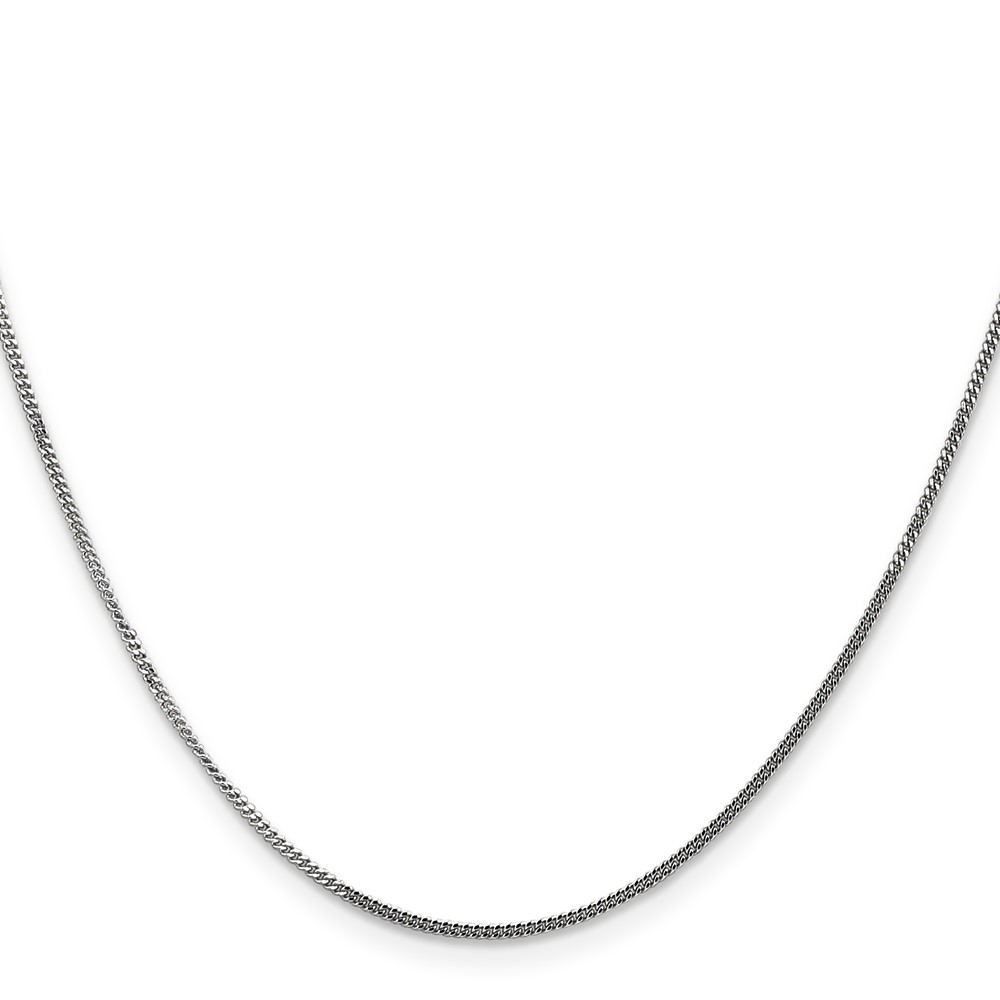 14K White Gold 24 inch 1.4mm Curb  with Spring Ring Clasp Pendant Chain (PEN100-24)