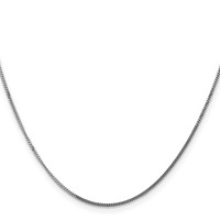 14K White Gold 1.4mm Curb Chain with Spring Ring Clasp Pendant, 16" view 2