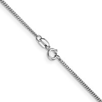 14K White Gold 1.4mm Curb Chain with Spring Ring Clasp Pendant, 16" view 3