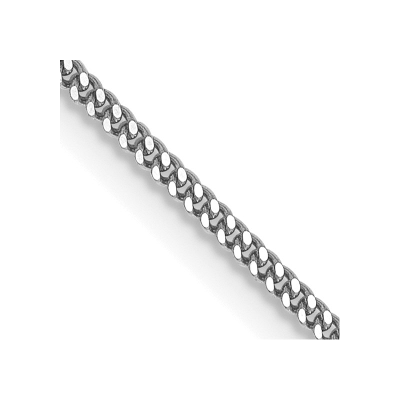14K White Gold 24 inch 1.4mm Curb  with Spring Ring Clasp Pendant Chain