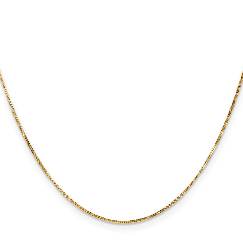 14K 24 inch .9mm Curb  with Spring Ring Clasp Pendant Chain (PEN101-24)