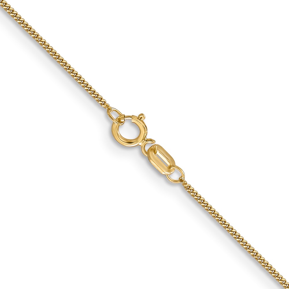 14K 24 inch .9mm Curb  with Spring Ring Clasp Pendant Chain (PEN101-24)