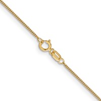 14K.9mm Yellow Gold Curb Chain with Spring Ring Clasp Pendant, 16" view 3