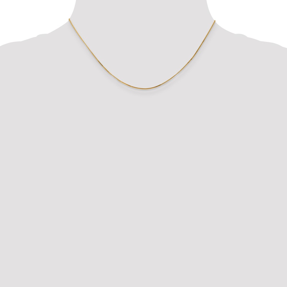 14K 16 inch .9mm Curb  with Spring Ring Clasp Pendant Chain (PEN101-16)